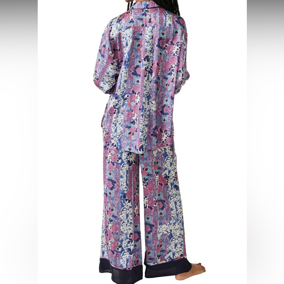 Free People Pink and Blue Floral Pajama Set - Picture 3 of 14